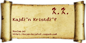 Kaján Kristóf névjegykártya