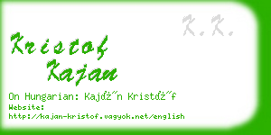 kristof kajan business card